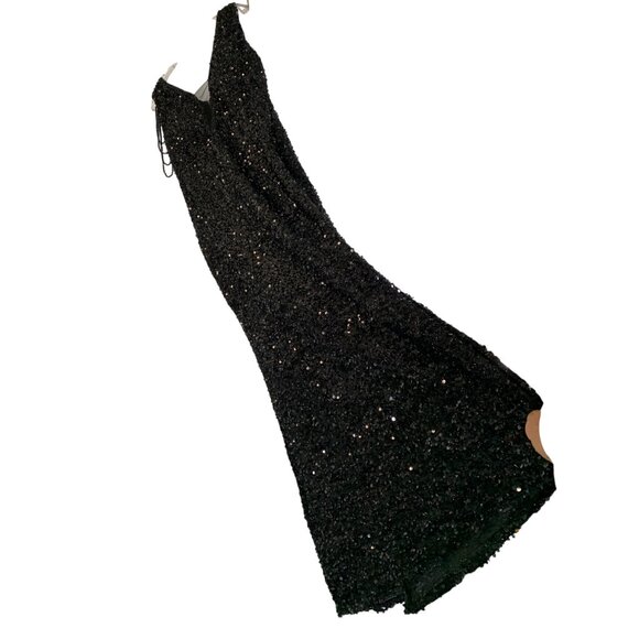 NWT Black Sequin Mermaid Maxi Evening Gown Love & Lemonade Size Xl - Picture 11 of 13